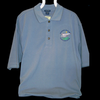 100% cotton garment washed blue golfshirt