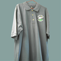 Garment washed grey golfshirt