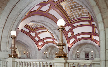 The Cuyahoga County Courthouse Rotunda Relighting received the 2002 GE Edison Award of Merit